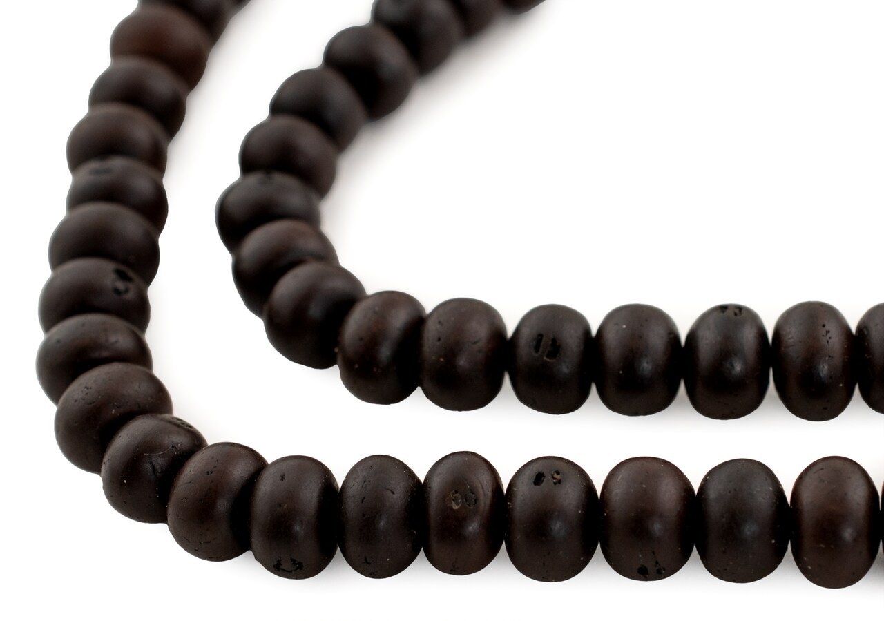 The Bead Chest Bodhi Seed Mala Prayer Beads: Round 12mm Natural Dark Brown